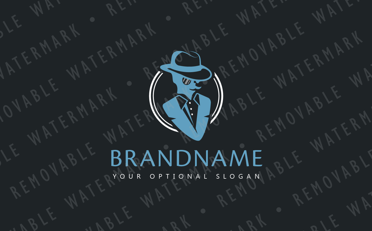 Download Шаблон логотипа "Gentleman Fashion Logo Template" / Gentleman Fashion Logo Template - Шаблон логотипа на тему графика america retro england character fashion man wear clothing suit human hat noble old dress gentleman mafia barber logo design template