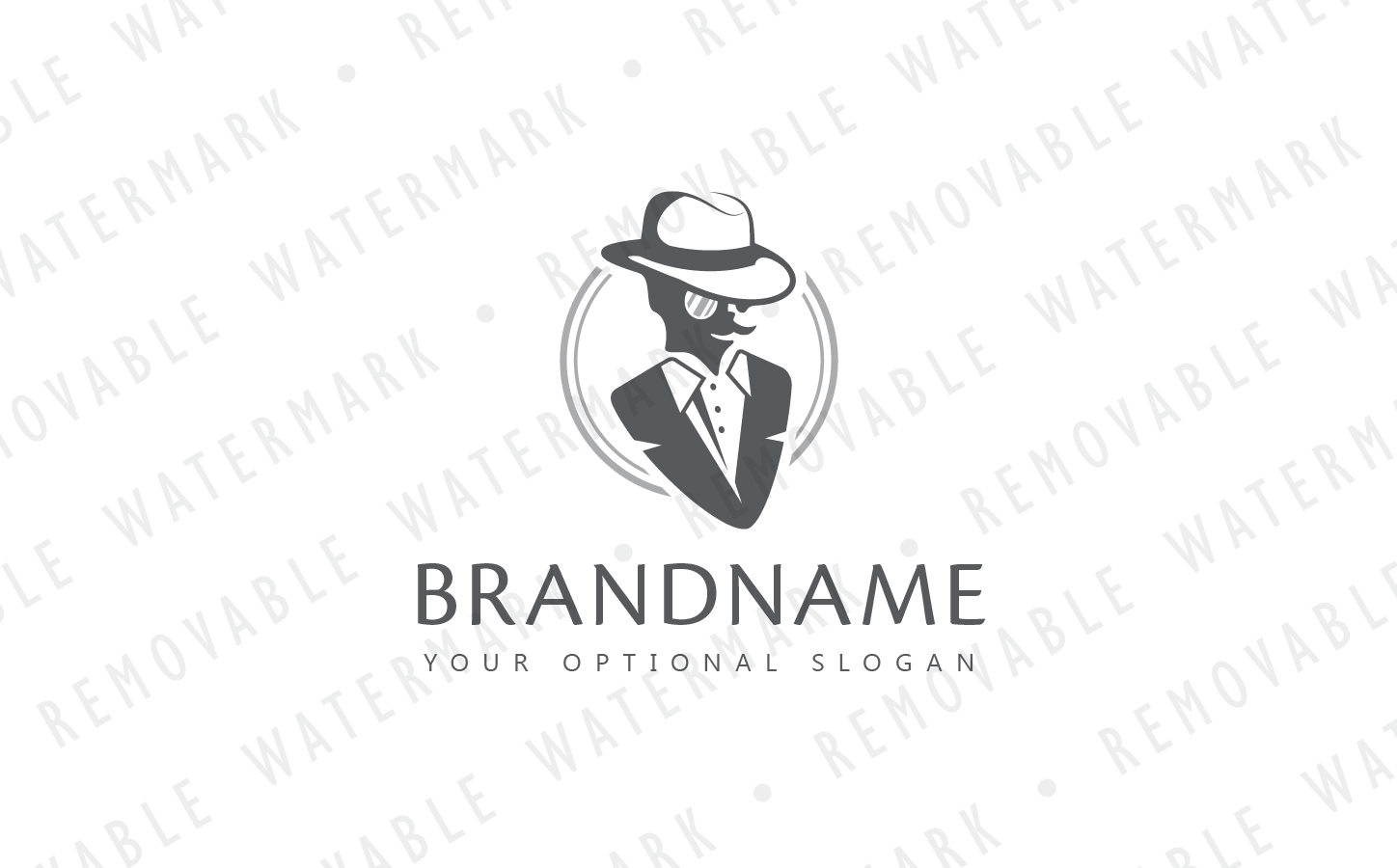 Download Шаблон логотипа "Gentleman Fashion Logo Template" / Gentleman Fashion Logo Template - Шаблон логотипа на тему графика america retro england character fashion man wear clothing suit human hat noble old dress gentleman mafia barber logo design template