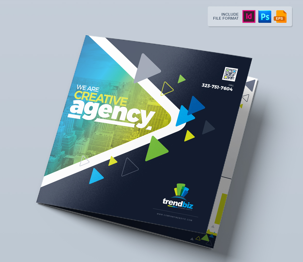 Download Фирменный стиль "Square and Tall Tri-Fold Brochure | InDesign, PSD and EPS File Formats" / Square and Tall Tri-Fold Brochure | InDesign, PSD and EPS File Formats - Фирменный стиль на тему графика tri-fold brochure design template 3 fold triangle square twi-fold corporate product business creative clean advertising elegant professional simple trifold