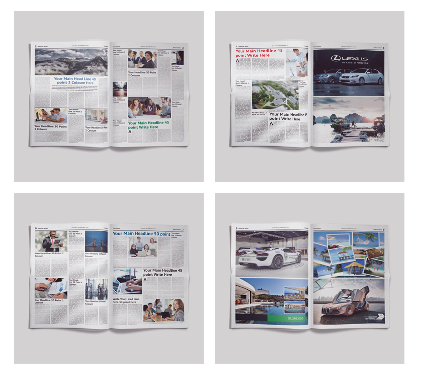 Download Фирменный стиль "A3 Business Newspaper - Corporate Identity Template" / A3 Business Newspaper - Corporate Identity Template - Фирменный стиль на тему графика blue green orange business newsletter newspaper buy corporate daily education graphic design indesign newspaper jurnalist modern monthly bundle small study