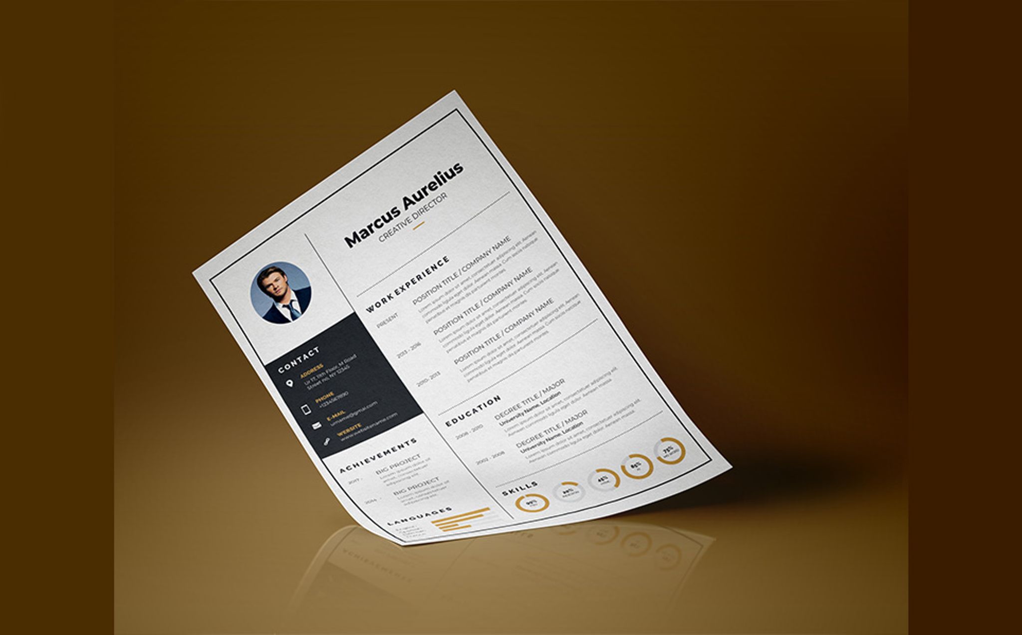 Download Резюме "Elegant Resume Template" / Elegant Resume Template - Резюме на тему графика a4 resume clean cv cover letter creative curriculum vitae design template doc docx employment indesign job modern best editable