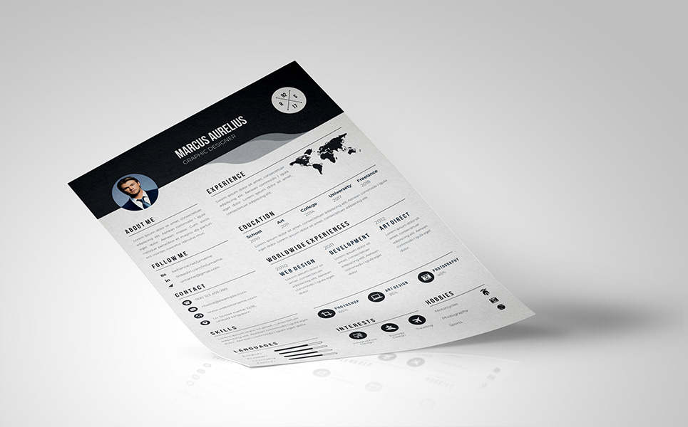 Download Резюме "5 Color - Resume Template" / 5 Color - Resume Template - Резюме на тему графика a4 resume clean cv cover letter creative curriculum vitae design template doc docx employment indesign job modern best editable