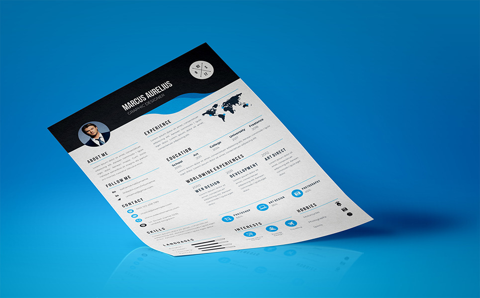 Download Резюме "5 Color - Resume Template" / 5 Color - Resume Template - Резюме на тему графика a4 resume clean cv cover letter creative curriculum vitae design template doc docx employment indesign job modern best editable