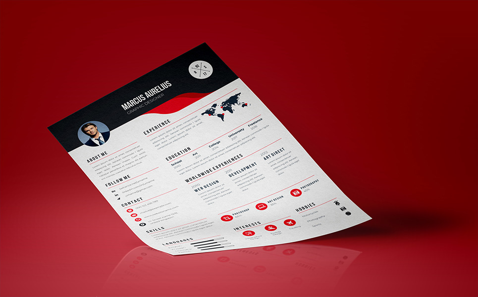 Download Резюме "5 Color - Resume Template" / 5 Color - Resume Template - Резюме на тему графика a4 resume clean cv cover letter creative curriculum vitae design template doc docx employment indesign job modern best editable