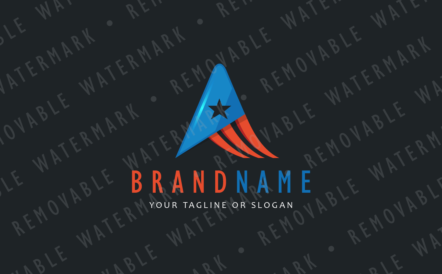 Download Шаблон логотипа "A Abstract America Star Logo Template" / A Abstract America Star Logo Template - Шаблон логотипа на тему графика america letter a sharp flag usa arrow movement star abstract luxury triangle strip three wire stripe shard logo design template