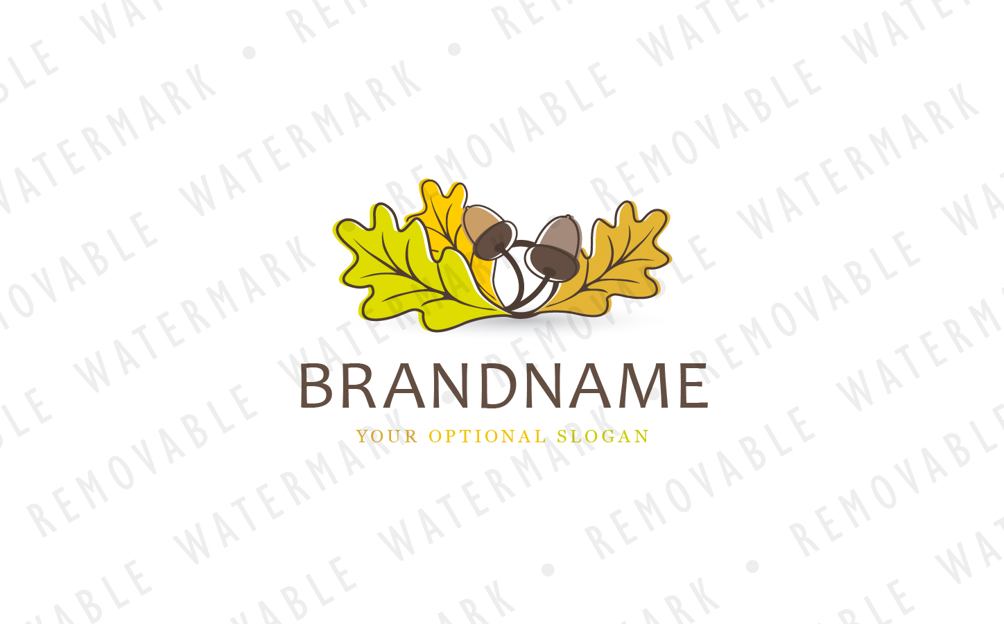 Download Шаблон логотипа "Oak Leaves Logo Template" / Oak Leaves Logo Template - Шаблон логотипа на тему графика tree nature leaf natural oak forest power wood strength wisdom crown autumn acorn age nobility seed old logo design template