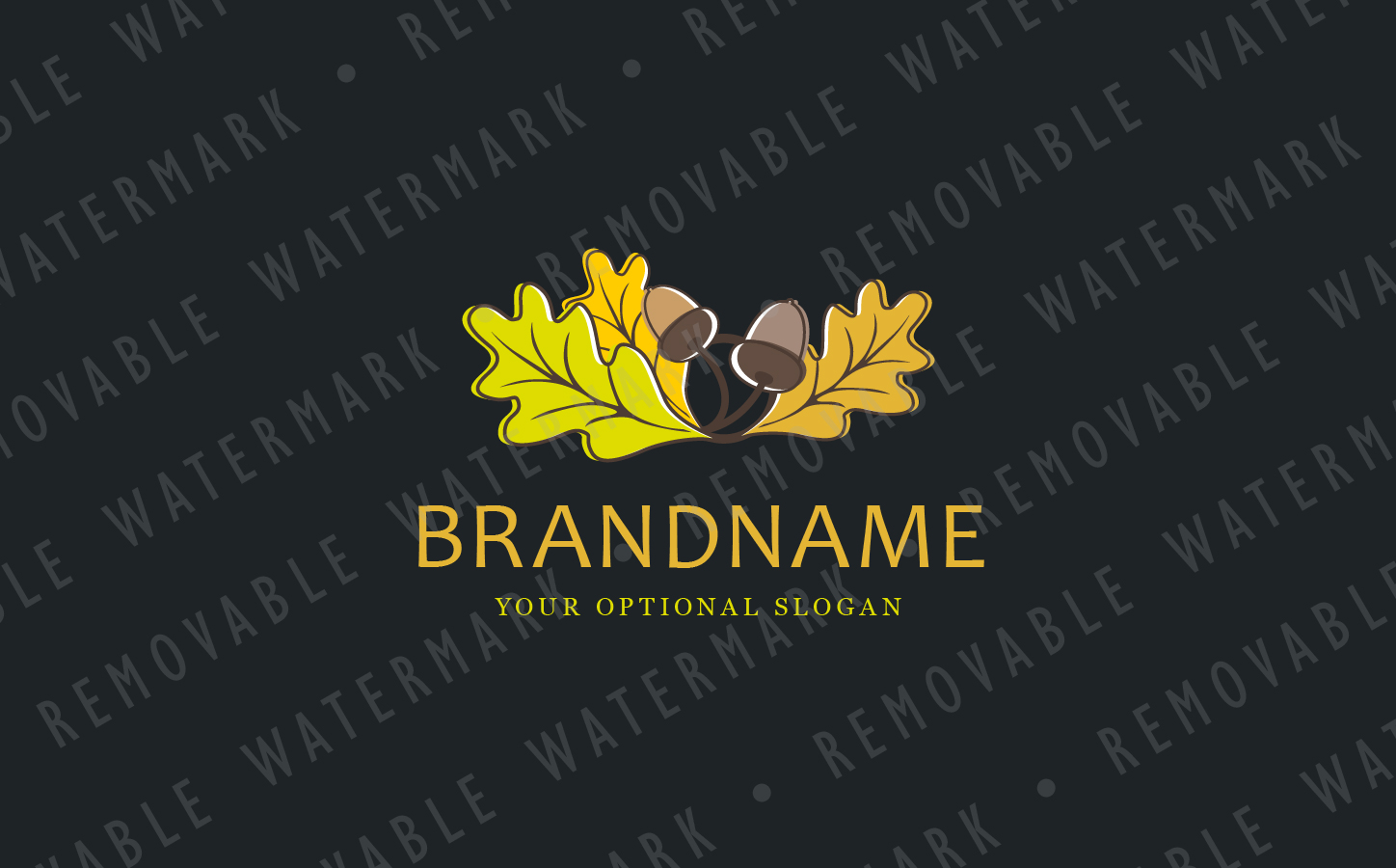 Download Шаблон логотипа "Oak Leaves Logo Template" / Oak Leaves Logo Template - Шаблон логотипа на тему графика tree nature leaf natural oak forest power wood strength wisdom crown autumn acorn age nobility seed old logo design template