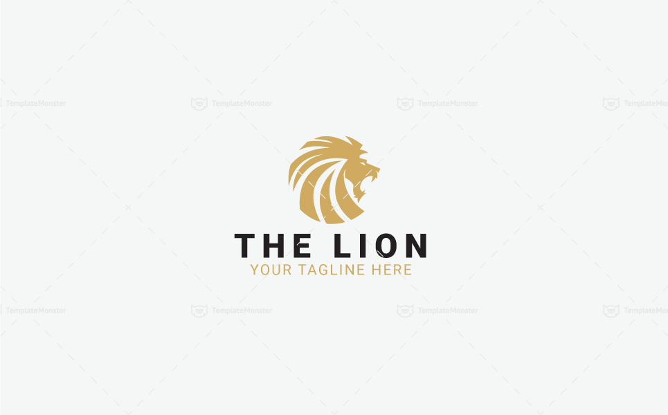 Download Шаблон логотипа "The Lion Logo Template" / The Lion Logo Template - Шаблон логотипа на тему графика animal club creative crest design gold lion graphic head hotel icon illustrator image king logo luxurious luxury mascot media predator