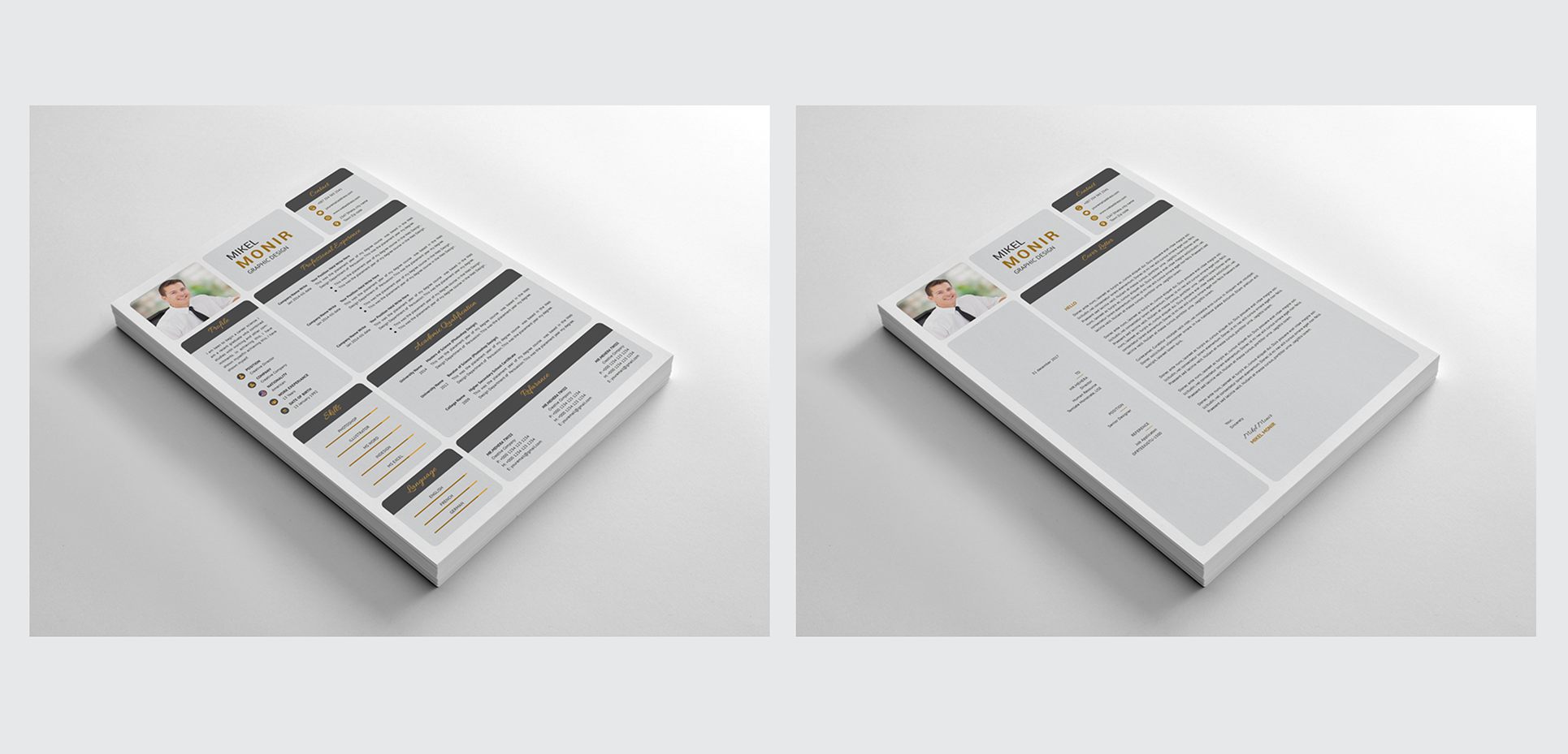 Download Резюме "Job application Mikel Monir Resume Template" / Job application Mikel Monir Resume Template - Резюме на тему графика a4 business clean complete cover letter creative curriculum vitae cv design doc docx editable employment flexible fresh international job modern