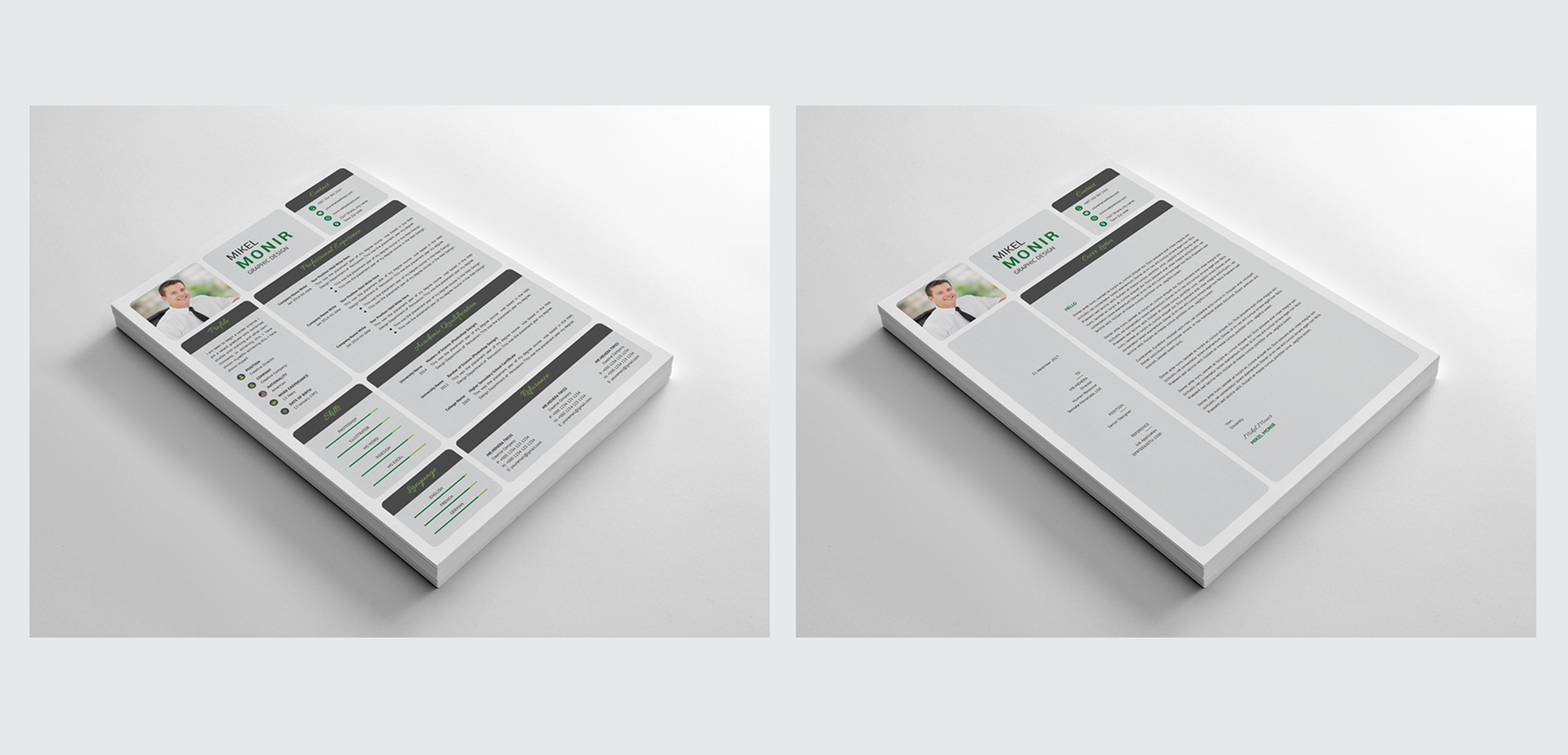 Download Резюме "Job application Mikel Monir Resume Template" / Job application Mikel Monir Resume Template - Резюме на тему графика a4 business clean complete cover letter creative curriculum vitae cv design doc docx editable employment flexible fresh international job modern