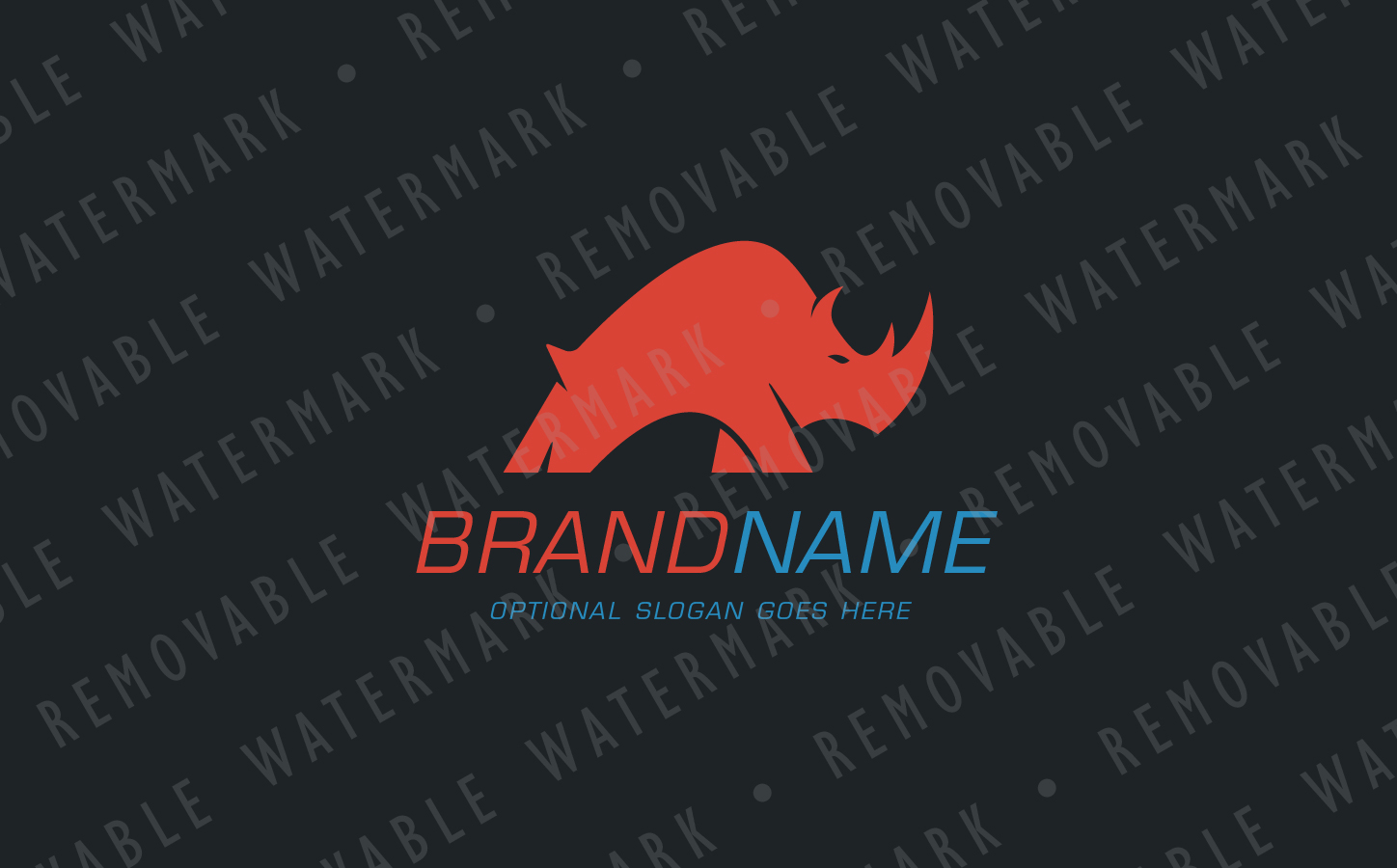 Download Шаблон логотипа "Mighty Rhino Logo Template" / Mighty Rhino Logo Template - Шаблон логотипа на тему графика simple strong bold vitality power wild tough wildlife strength rhino endurance toughness stamina mighty gym energy logo design template animal