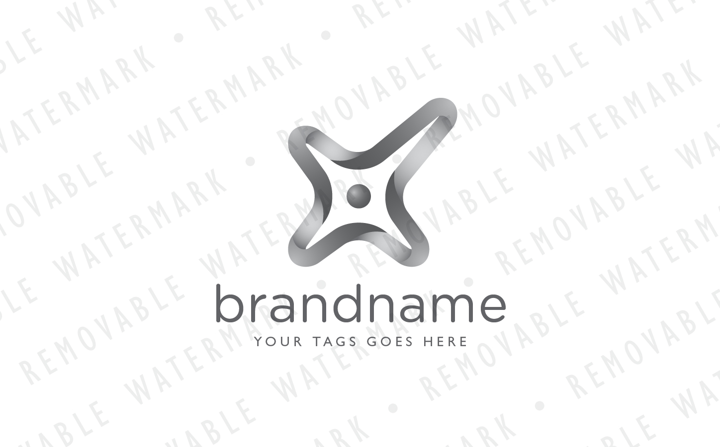 Abstract Cross Loop Logo Template