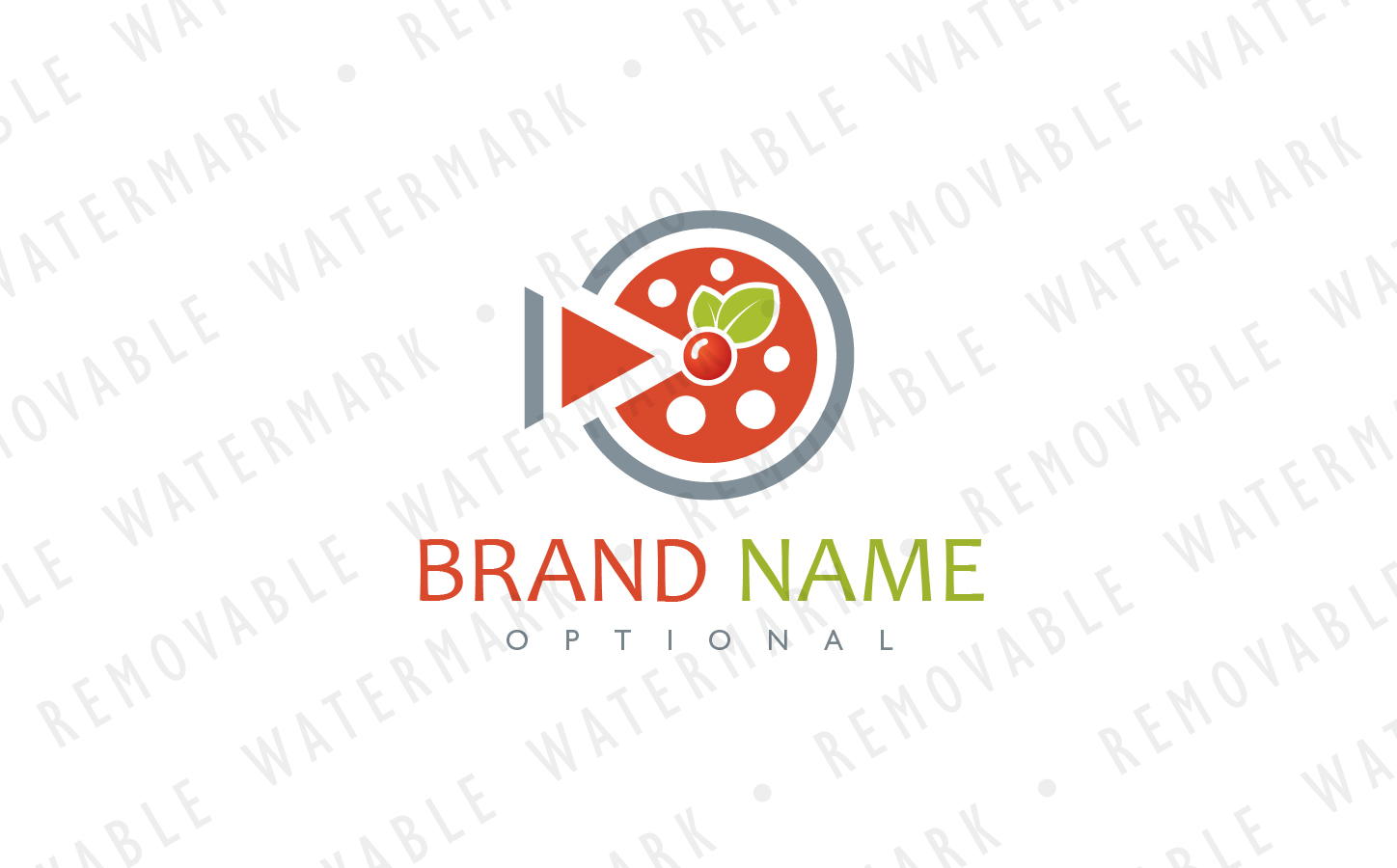 Download Шаблон логотипа "Cherry Pie Media Logo Template" / Cherry Pie Media Logo Template - Шаблон логотипа на тему графика media film food fruit cherry sweet cake play piece easy movie pie reel accessibility organic video restaurant logo design template