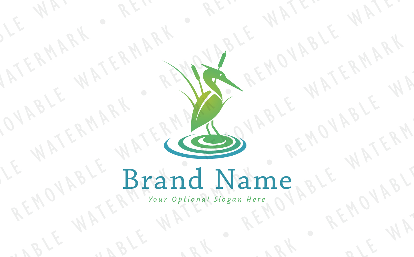 Download Шаблон логотипа "Heron in Marsh Logo Template" / Heron in Marsh Logo Template - Шаблон логотипа на тему графика nature environment leaf water bird balance habitat swamp heron marsh bog bulrush quagmire lake pond river fishing logo design template