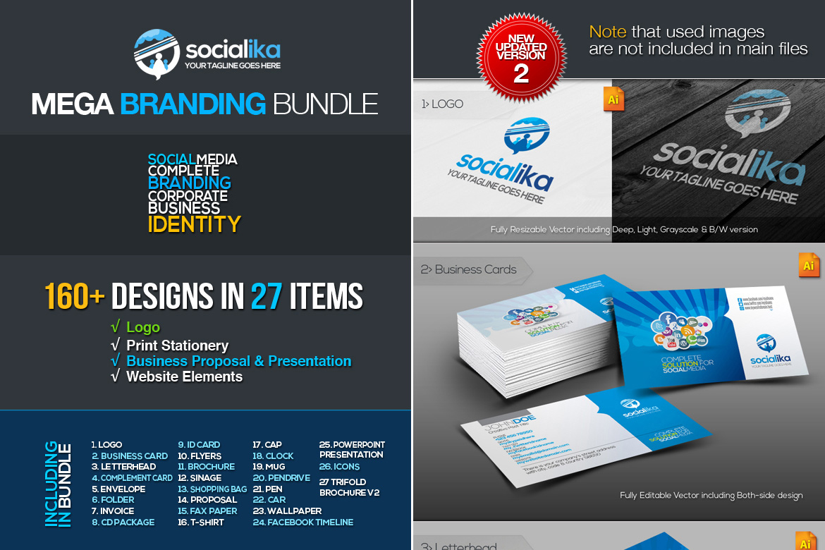 Download Фирменный стиль "Social Media Branding - Corporate Identity Template" / Social Media Branding - Corporate Identity Template - Фирменный стиль на тему графика social mesida media corporate business branding stationery bundle marketing agency analysis promotion plan
