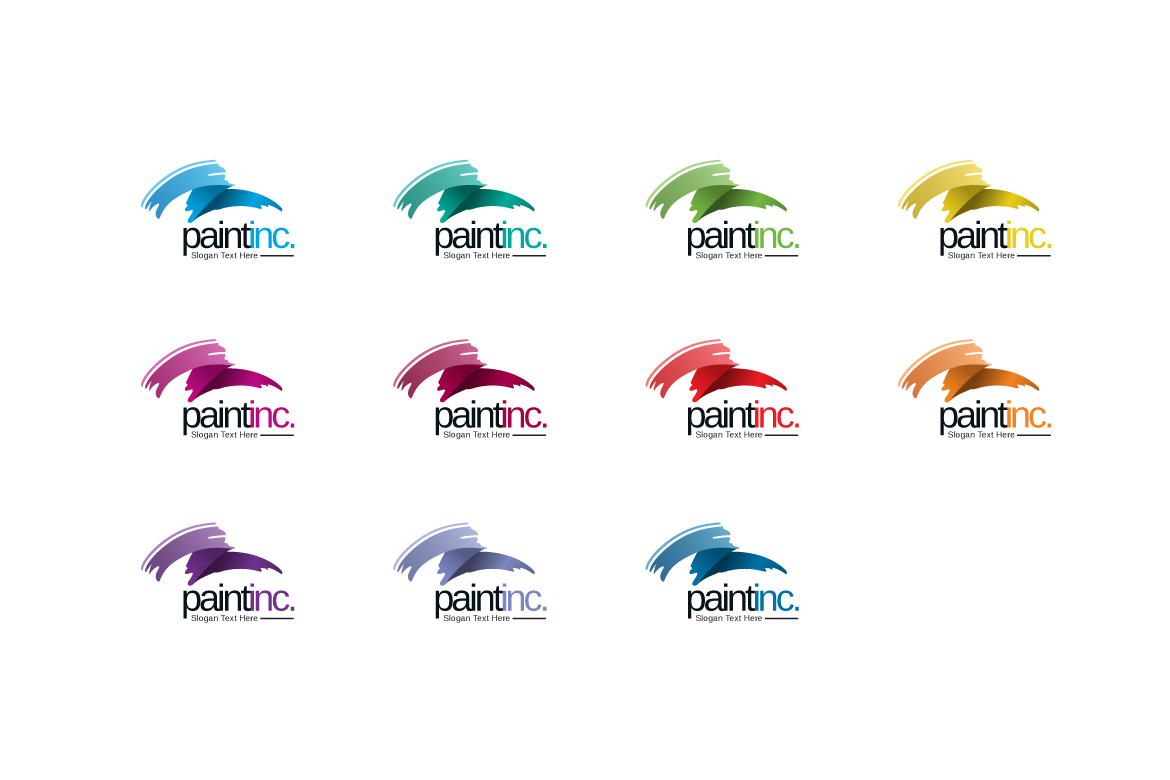 Download Шаблон логотипа "Creative Pain Brush Logo Template" / Creative Pain Brush Logo Template - Шаблон логотипа на тему графика creative colorful paint brush stroke studio interactive artistic logo brand corporate business