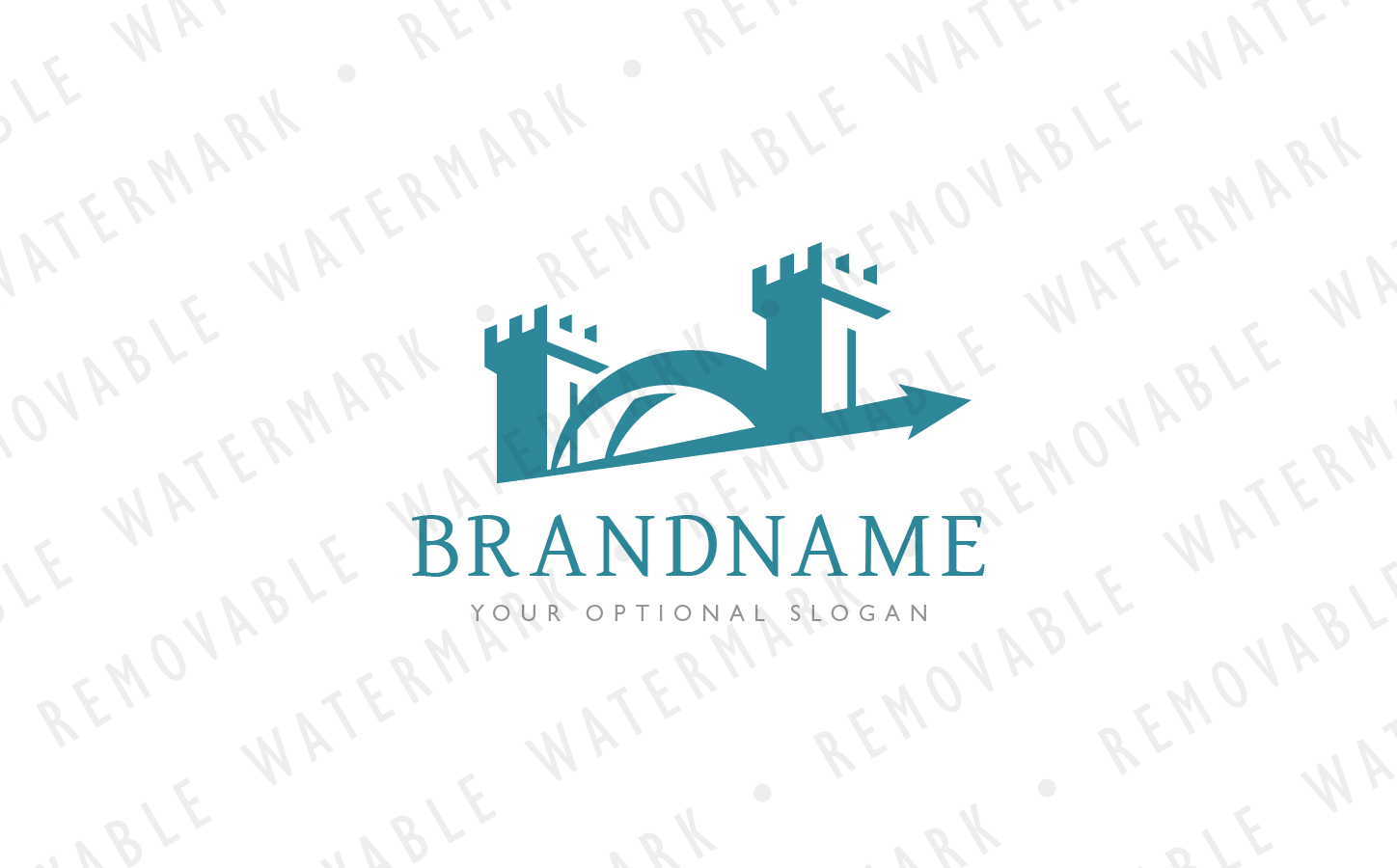 Download Шаблон логотипа "Tower Bridge - Logo Template" / Tower Bridge - Logo Template - Шаблон логотипа на тему графика simple trust bridge solution growth success development grow fortress crossing transit watchtower consulting gate logo design template security stability fort