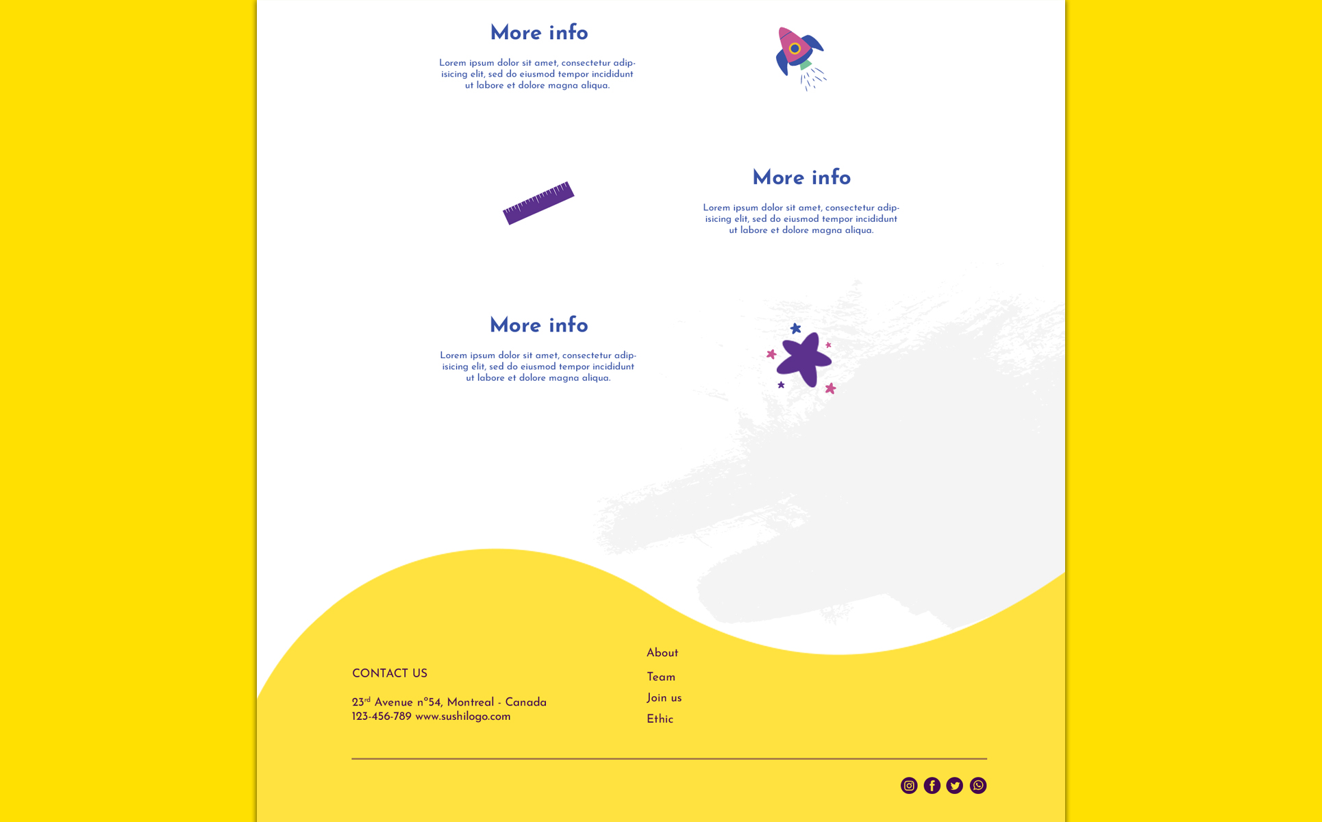 Download PSD шаблон "Children's sports school PSD Template" / Children's sports school PSD Template - PSD шаблон на тему графика 