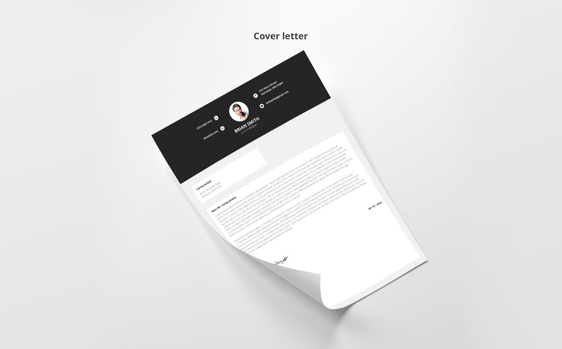 Download Резюме "Brian Smith - UX/UI Designer Resume Template" / Brian Smith - UX/UI Designer Resume Template - Резюме на тему графика vc resume professional cover-letter psd ai pdf illustrator photoshop vector 300dpi print-ready customizable free-fonts google clean cmyk ui ux designer