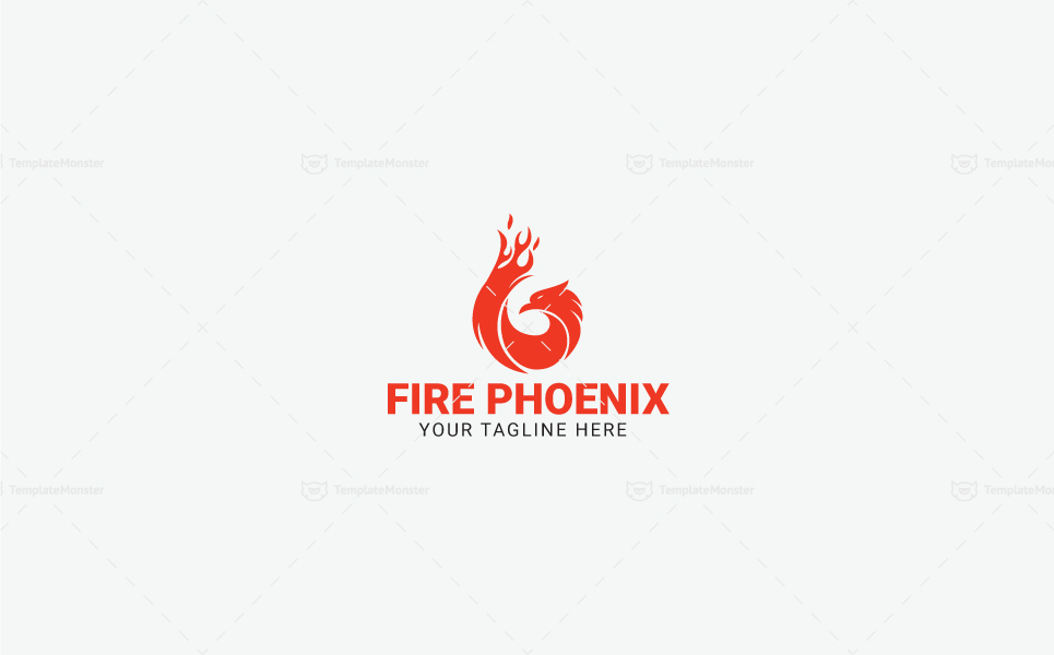 Download Шаблон логотипа "Fire Phoenix Logo Template" / Fire Phoenix Logo Template - Шаблон логотипа на тему графика animal bird brand colorful creative crest design developer eagle elegant fire flame fly freedom insurance mythology phoenix professional protect security