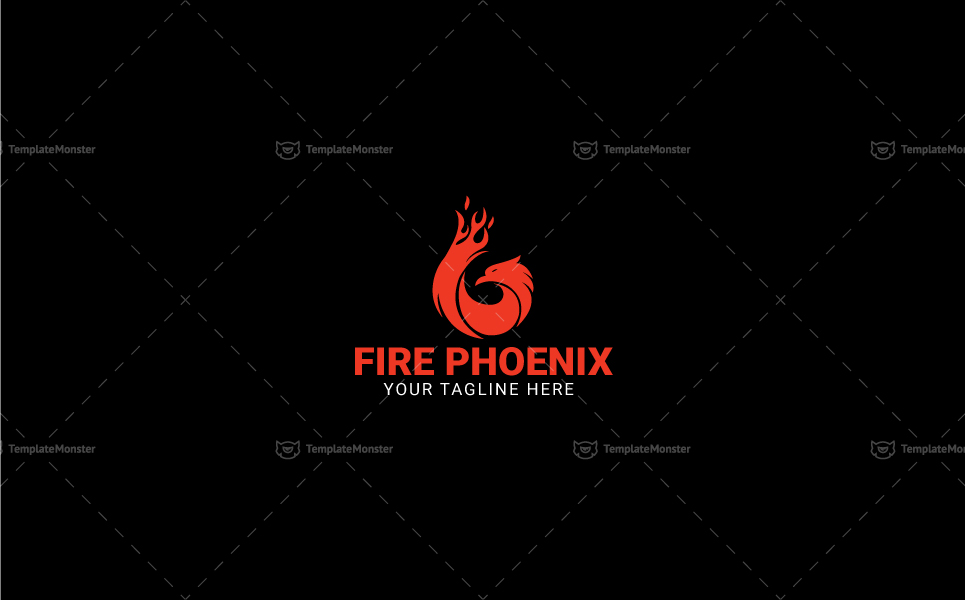 Download Шаблон логотипа "Fire Phoenix Logo Template" / Fire Phoenix Logo Template - Шаблон логотипа на тему графика animal bird brand colorful creative crest design developer eagle elegant fire flame fly freedom insurance mythology phoenix professional protect security