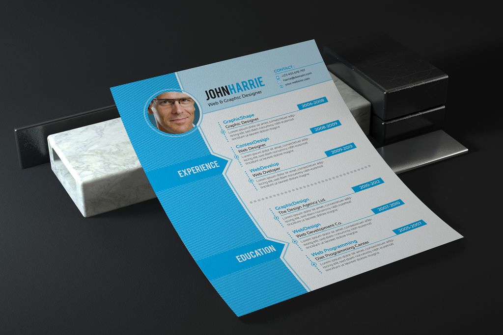 Download Резюме "John Harrie Graphic Designer Resume Template" / John Harrie Graphic Designer Resume Template - Резюме на тему графика resume cv template design ultimate job ms word psd indesign modern a4 bio data curriculum vitae printable diy 3 piece