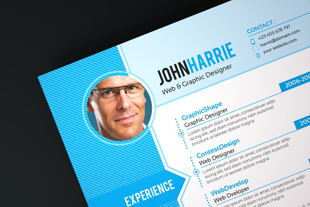 Download Резюме "John Harrie Graphic Designer Resume Template" / John Harrie Graphic Designer Resume Template - Резюме на тему графика resume cv template design ultimate job ms word psd indesign modern a4 bio data curriculum vitae printable diy 3 piece