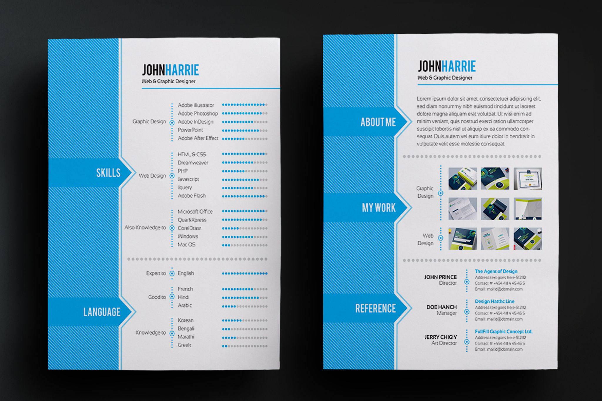 Download Резюме "John Harrie Graphic Designer Resume Template" / John Harrie Graphic Designer Resume Template - Резюме на тему графика resume cv template design ultimate job ms word psd indesign modern a4 bio data curriculum vitae printable diy 3 piece
