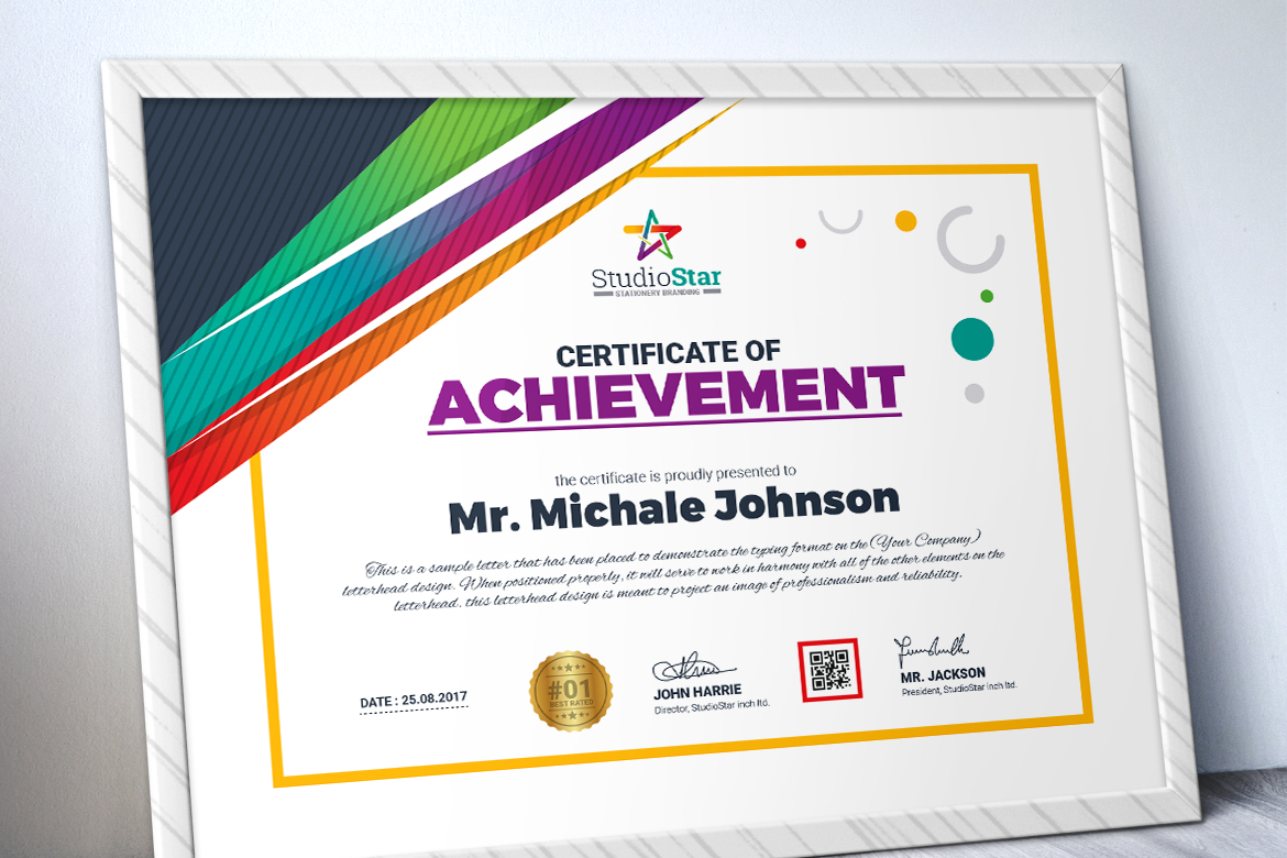 Download Шаблон сертификата "Company Design Certificate Template" / Company Design Certificate Template - Шаблон сертификата на тему графика certificate design template gift templates vintage psd word ms graduation achievement multipurpose training degree award of excellence appreciation professional indesign