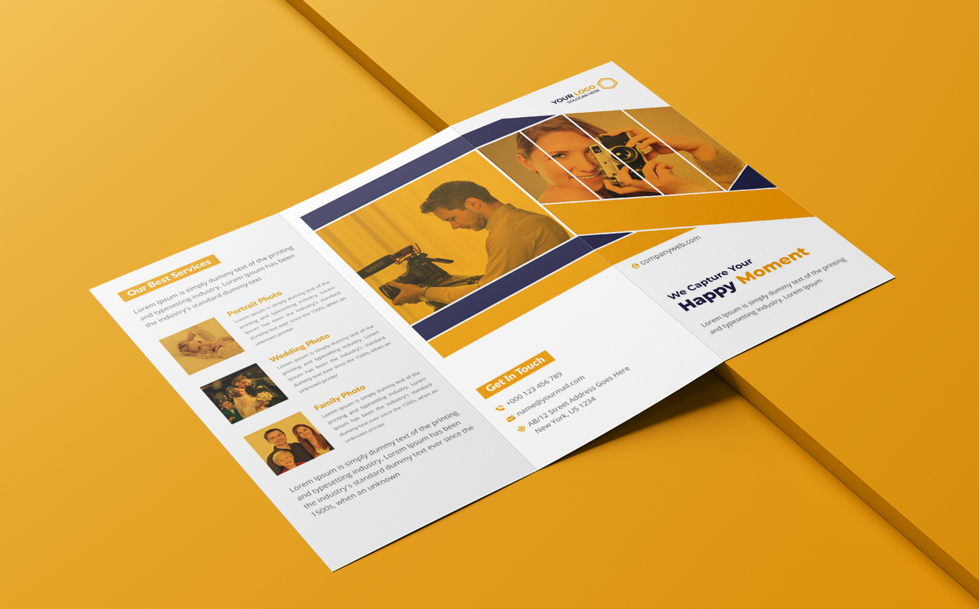 Download Фирменный стиль "Photography Tri-fold Brochure - Corporate Identity Template" / Photography Tri-fold Brochure - Corporate Identity Template - Фирменный стиль на тему графика brochure business book design template typography layout catalog photography letter corporate professional creative modern portfolio booklet catalogue clean album moment