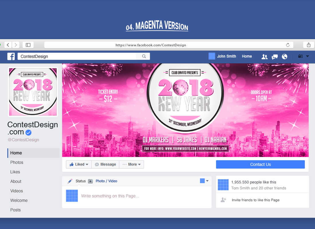 Download Шаблон для соцсетей "2018 Happy New Year Facebook Timeline Cover Design Social Media Template" / 2018 Happy New Year Facebook Timeline Cover Design Social Media Template - Шаблон для соцсетей на тему графика 2018 new year christmas party years eve happy celebrate celebration 31st night club facebook event cover design timeline template ad