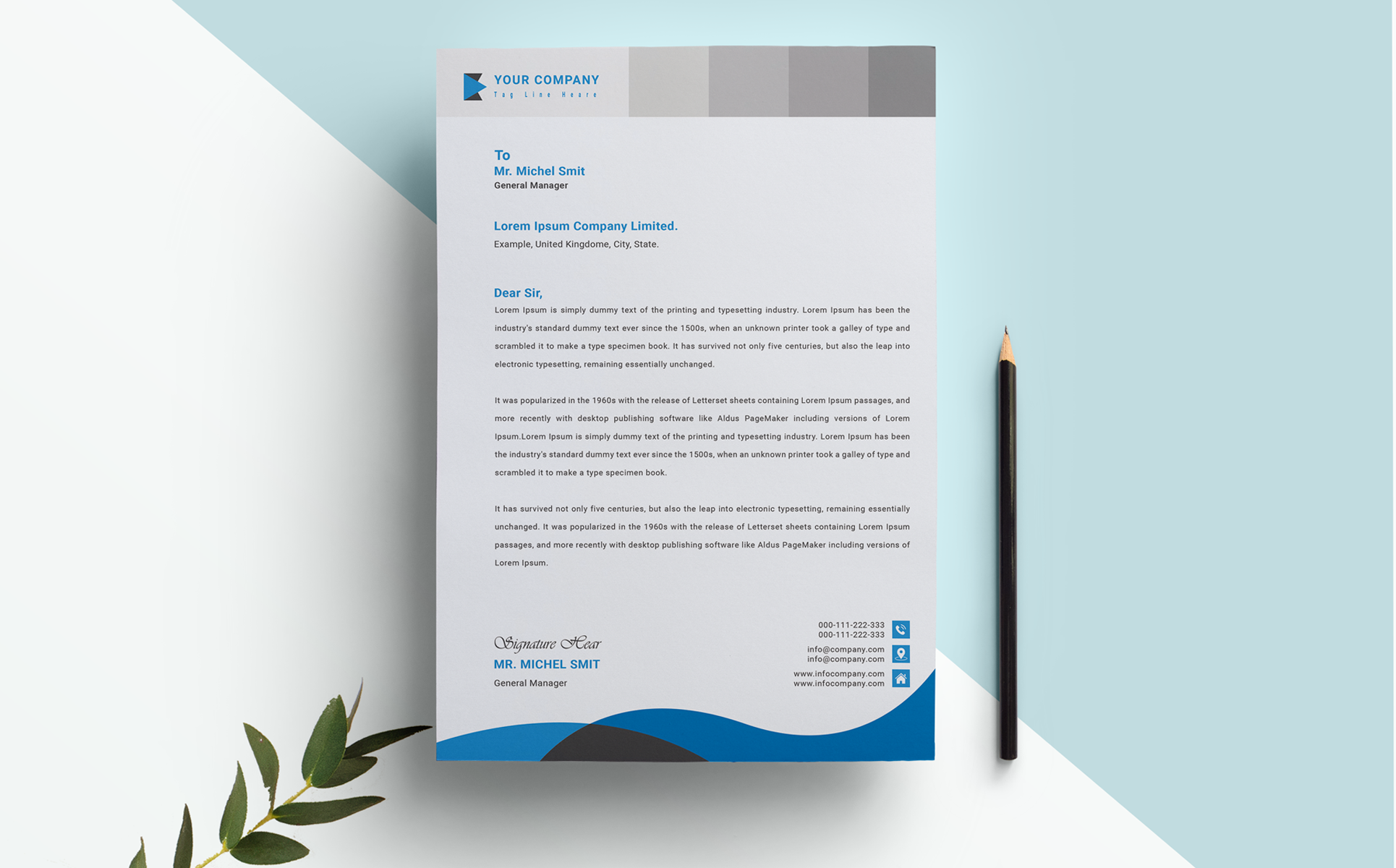 Download Фирменный стиль "Letterhead - Corporate Identity Template" / Letterhead - Corporate Identity Template - Фирменный стиль на тему графика brand branding business letterhead clean corporate identity creative dark design pad templateundefined