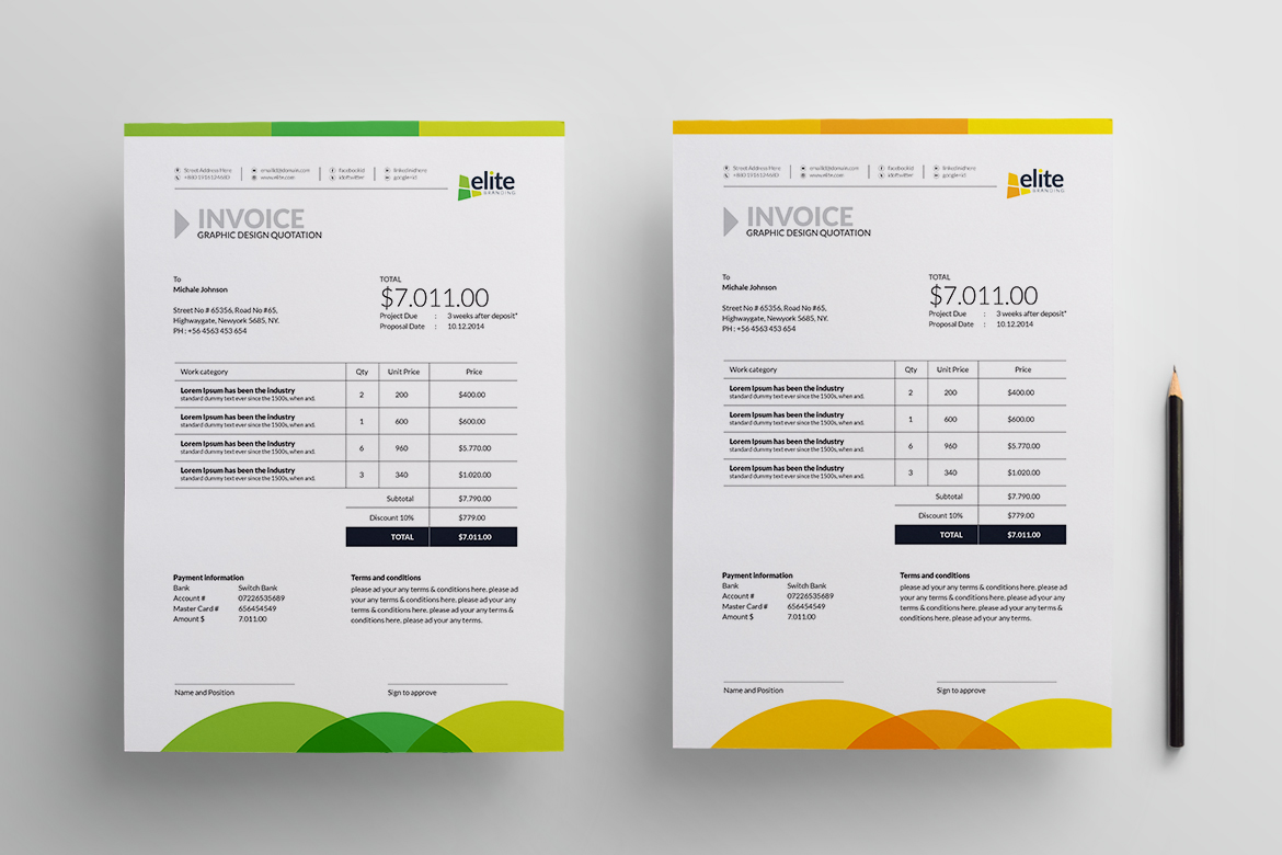 Download Фирменный стиль "MS Word Clean Invoice - Corporate Identity Template" / MS Word Clean Invoice - Corporate Identity Template - Фирменный стиль на тему графика invoice template design ms word psd eps clean bundle simple modern business cash memo a4 automatic bill creative excel indesign