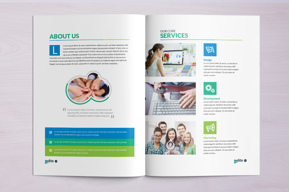 Download Фирменный стиль "12 Pages Business Brochure - Corporate Identity Template" / 12 Pages Business Brochure - Corporate Identity Template - Фирменный стиль на тему графика bi-fold brochure company profile business brochure book magazine annual report 2018 design template triangle square fold twi-fold corporate product creative