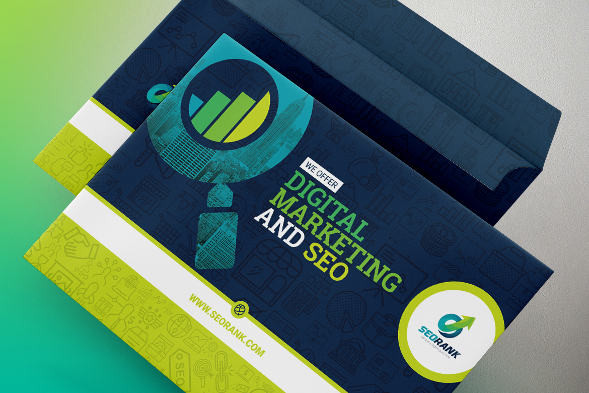 Download Фирменный стиль "Envelope Template for SEO and Digital Marketing Company" / Envelope Template for SEO and Digital Marketing Company - Фирменный стиль на тему графика seo digital marketing commercial size official catalog c56 c5 c4 packet pocket packaging envelop design template envelope liner kraft red