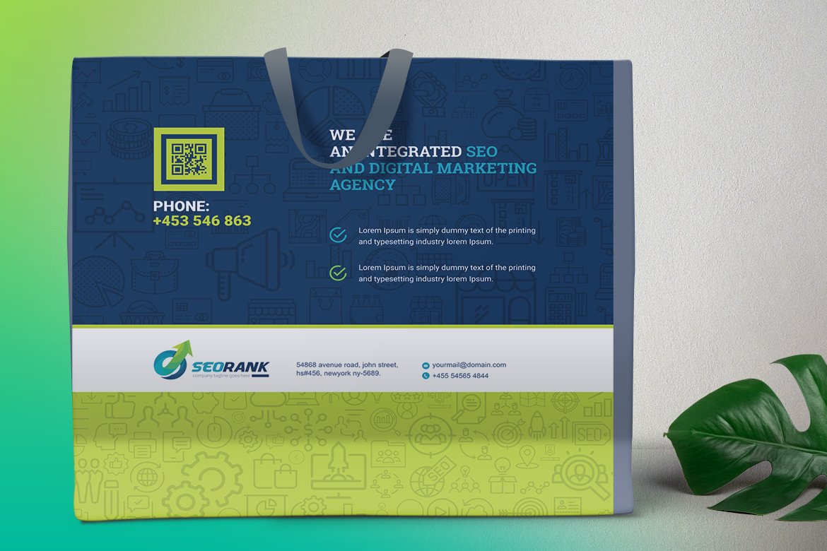 Download Фирменный стиль "Shopping Bag for SEO (Search Engine Optimization) and Digital Marketing Agency" / Shopping Bag for SEO (Search Engine Optimization) and Digital Marketing Agency - Фирменный стиль на тему графика seo digital marketing shopping bag shop mall tote paper coffee gift plastic design template illustration online concept templateundefined search engine