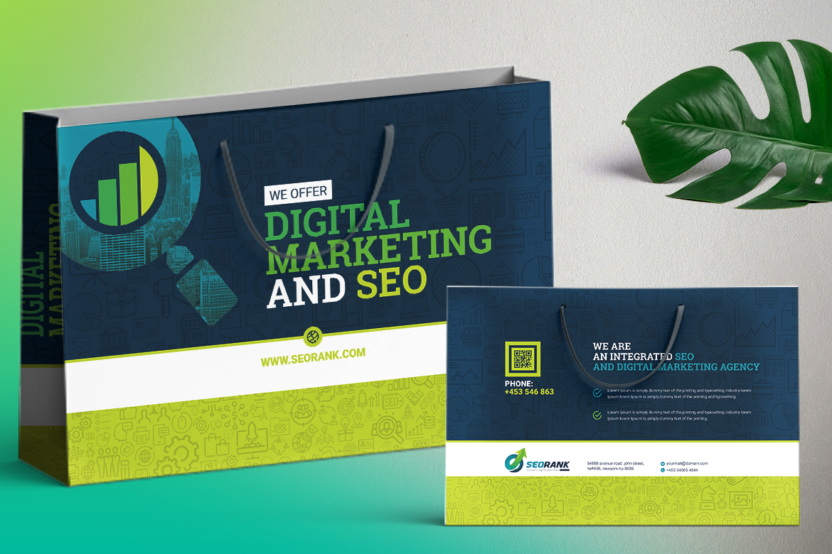 Download Фирменный стиль "Shopping Bag for SEO (Search Engine Optimization) and Digital Marketing Agency" / Shopping Bag for SEO (Search Engine Optimization) and Digital Marketing Agency - Фирменный стиль на тему графика seo digital marketing shopping bag shop mall tote paper coffee gift plastic design template illustration online concept templateundefined search engine