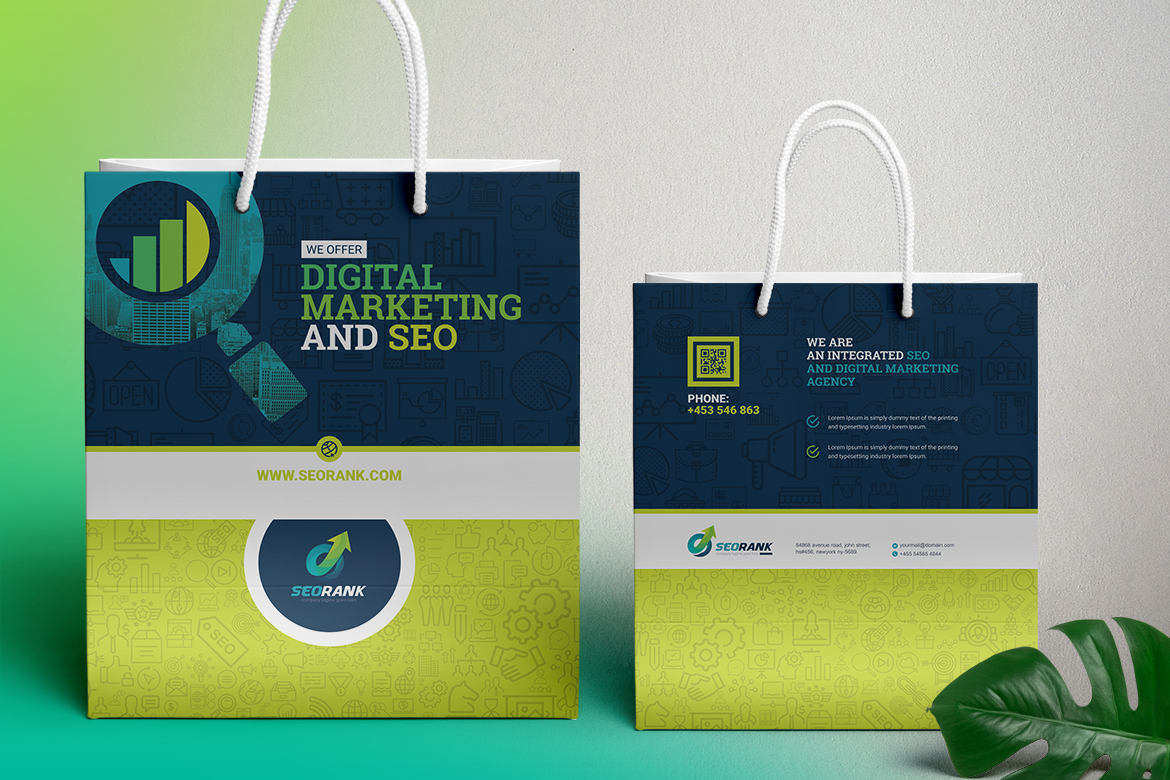 Download Фирменный стиль "Shopping Bag for SEO (Search Engine Optimization) and Digital Marketing Agency" / Shopping Bag for SEO (Search Engine Optimization) and Digital Marketing Agency - Фирменный стиль на тему графика seo digital marketing shopping bag shop mall tote paper coffee gift plastic design template illustration online concept templateundefined search engine