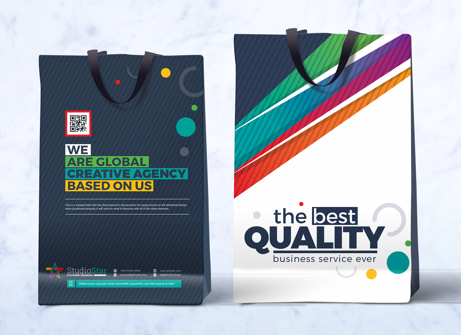 Download Фирменный стиль "Creative Business Shopping Bag Design - Corporate Identity Template" / Creative Business Shopping Bag Design - Corporate Identity Template - Фирменный стиль на тему графика shopping bag shop mall tote paper coffee gift plastic design template illustration online concept