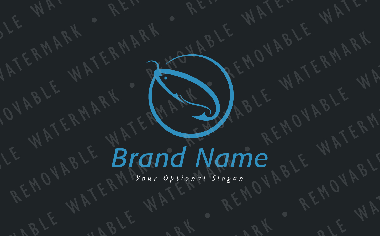 Download Шаблон логотипа "Fish Hook Logo Template" / Fish Hook Logo Template - Шаблон логотипа на тему графика simple circle water food river fish sport sea equipment angle lake marine fishing hook bait angling salmon logo design template