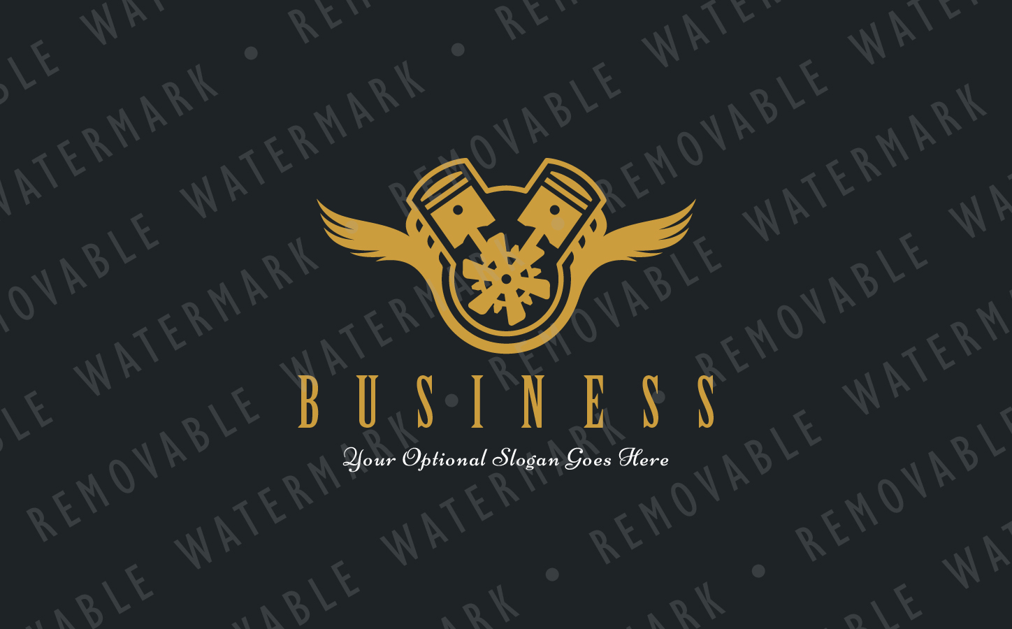 Download Шаблон логотипа "Winged Engine Logo Template" / Winged Engine Logo Template - Шаблон логотипа на тему графика automotive fashion clothing engine engineering wings retro car racing air diesel fuel gear motor drive logo design template avionics airplane