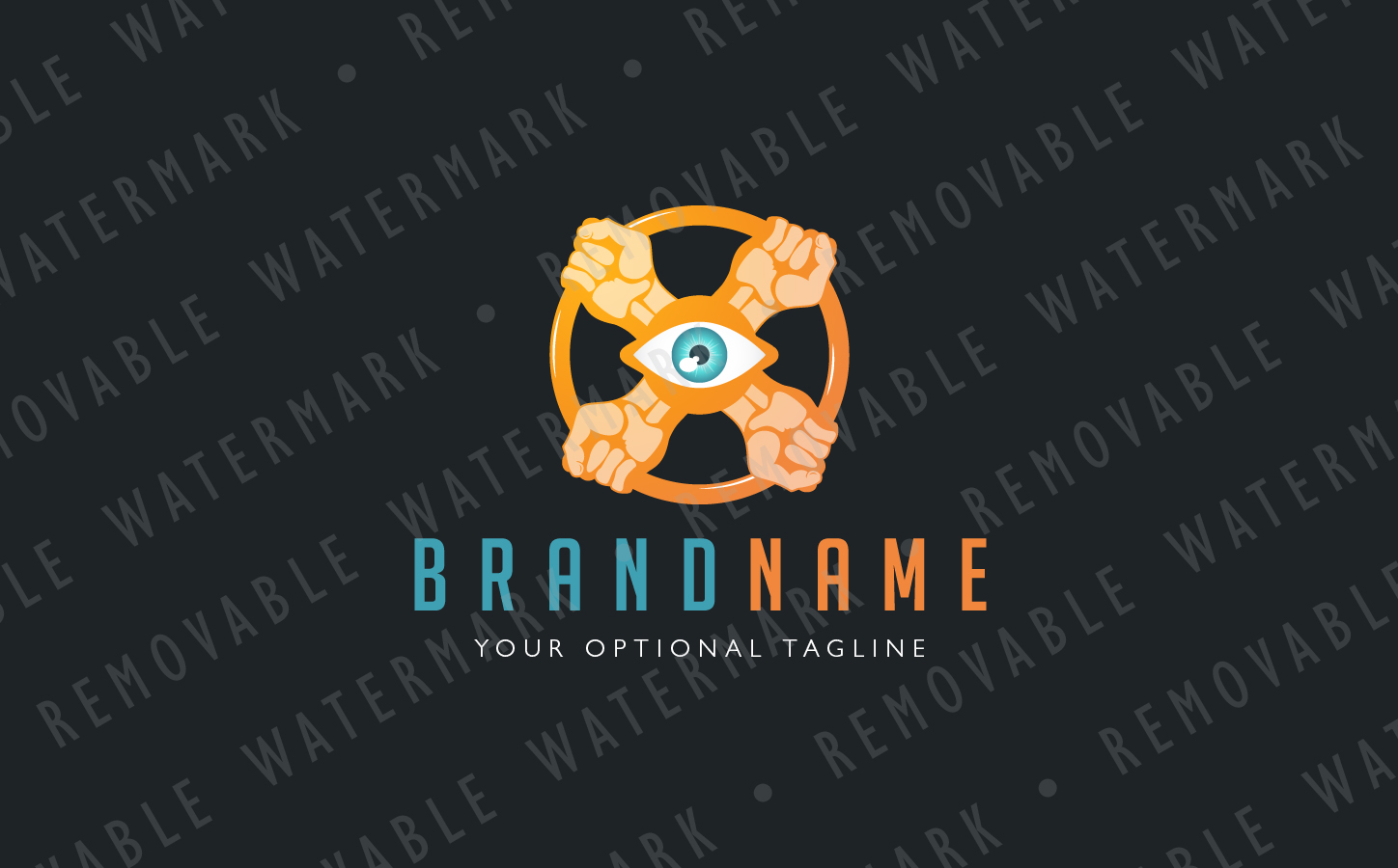 Download Шаблон логотипа "Together we're Strong Logo Template" / Together we're Strong Logo Template - Шаблон логотипа на тему графика community eye circle union strong power x together collaboration hand strength cooperation alliance valve wheel logo design template synergy knowledge