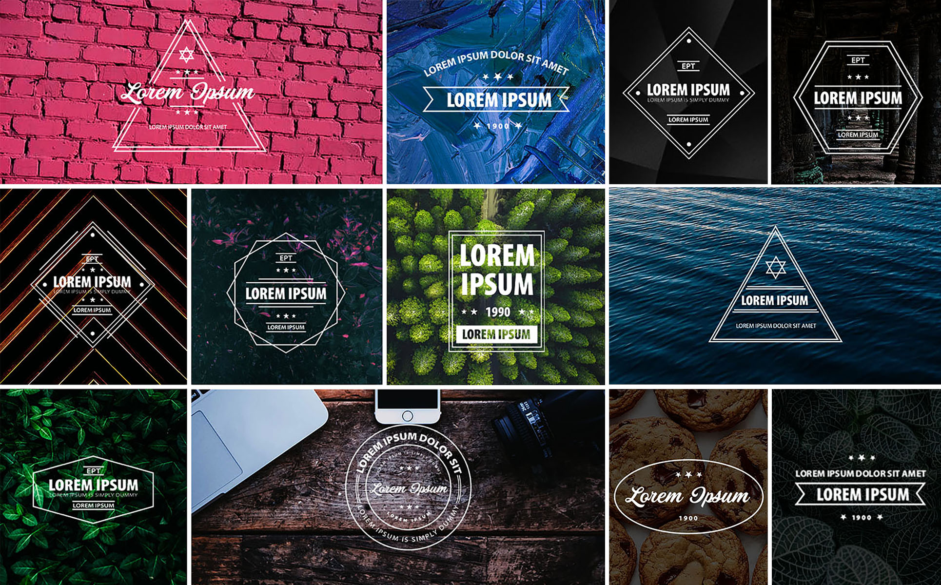 Download Шаблон логотипа "12 Typography Bundle Logo Template" / 12 Typography Bundle Logo Template - Шаблон логотипа на тему графика advertising agency badge business circle clean coffee design feminine graphicsd insignia label lawyer logo logos minimalist modern retro simple square