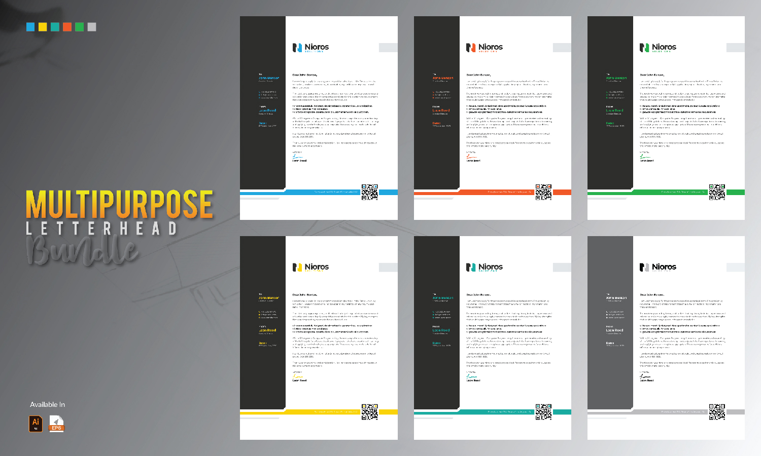 Download Фирменный стиль "Letterhead Design - Corporate Identity Template" / Letterhead Design - Corporate Identity Template - Фирменный стиль на тему графика letterhead template corporate design branding multipurpose company business blue bundle creative professional modern attractive print letter brand clean