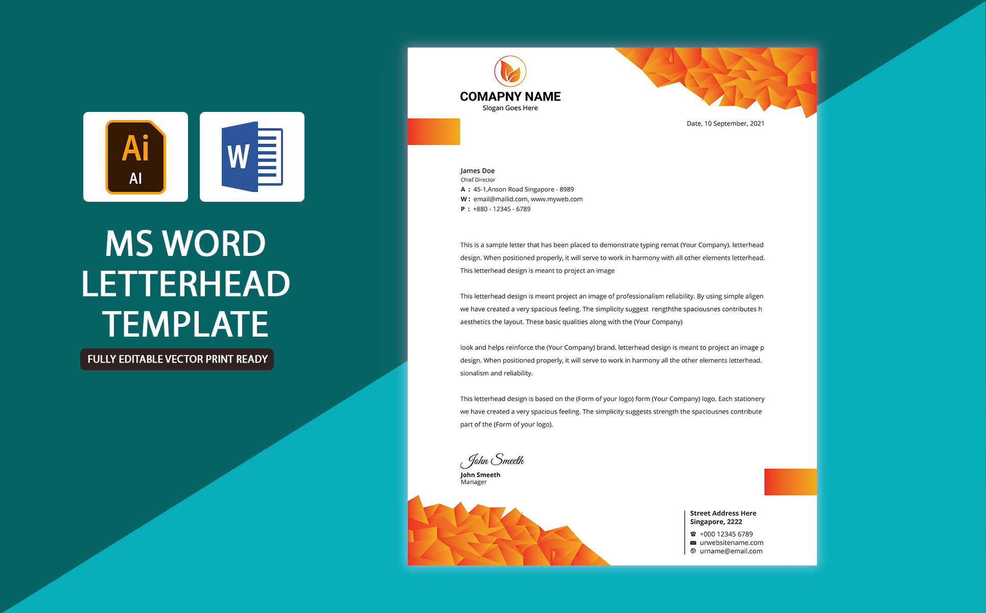 Download Фирменный стиль "Multipurpose Letterhead Bundle - Corporate Identity Template" / Multipurpose Letterhead Bundle - Corporate Identity Template - Фирменный стиль на тему графика letterhead template bundle corporate identity multipurpose simple creative modern