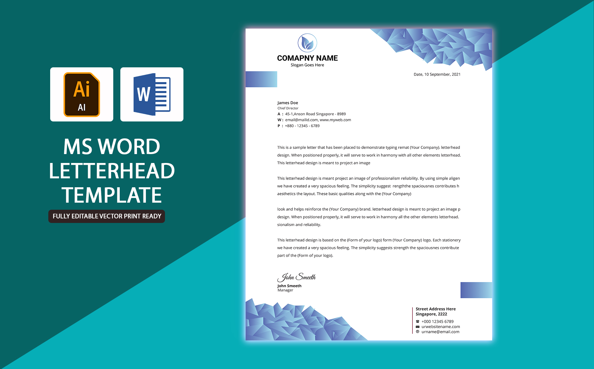 Download Фирменный стиль "Multipurpose Letterhead Bundle - Corporate Identity Template" / Multipurpose Letterhead Bundle - Corporate Identity Template - Фирменный стиль на тему графика letterhead template bundle corporate identity multipurpose simple creative modern