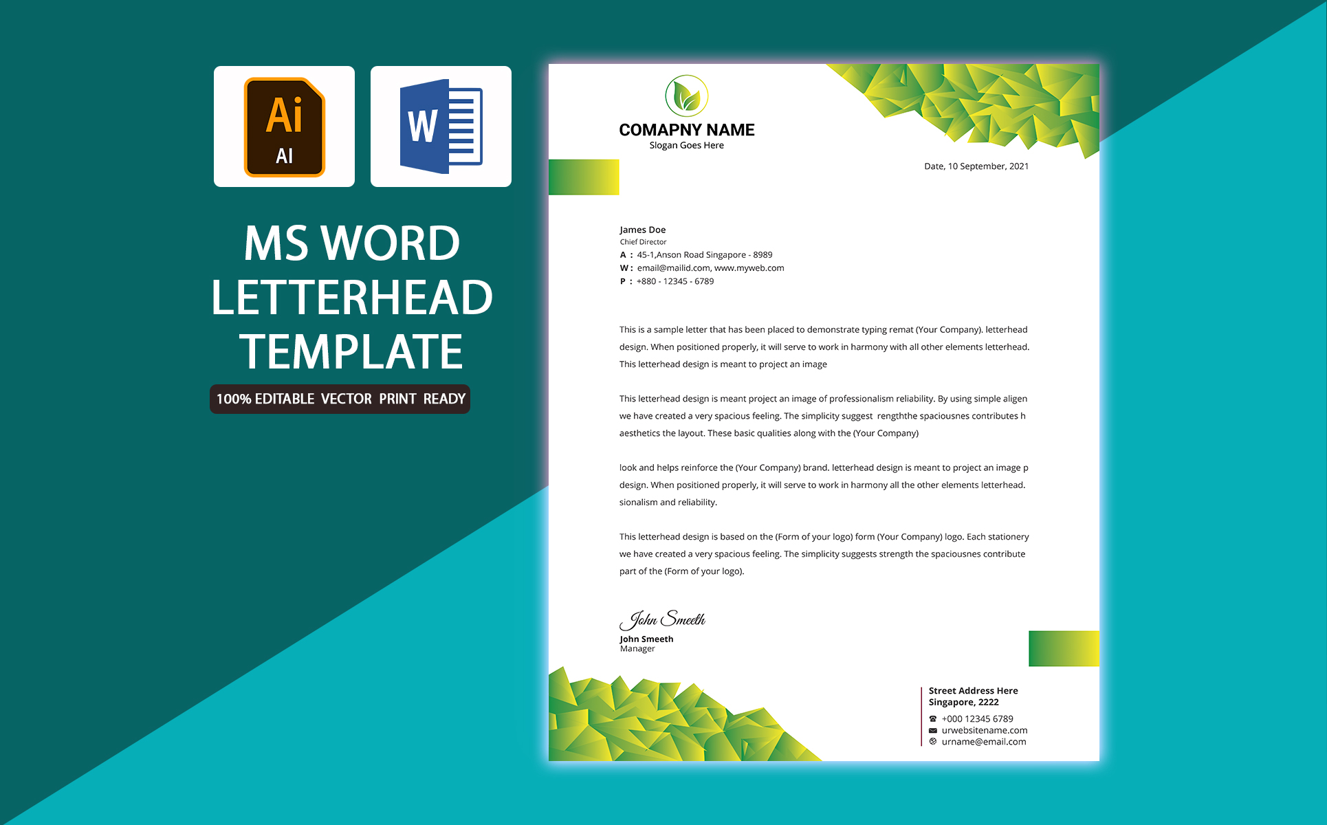 Download Фирменный стиль "Multipurpose Letterhead Bundle - Corporate Identity Template" / Multipurpose Letterhead Bundle - Corporate Identity Template - Фирменный стиль на тему графика letterhead template bundle corporate identity multipurpose simple creative modern