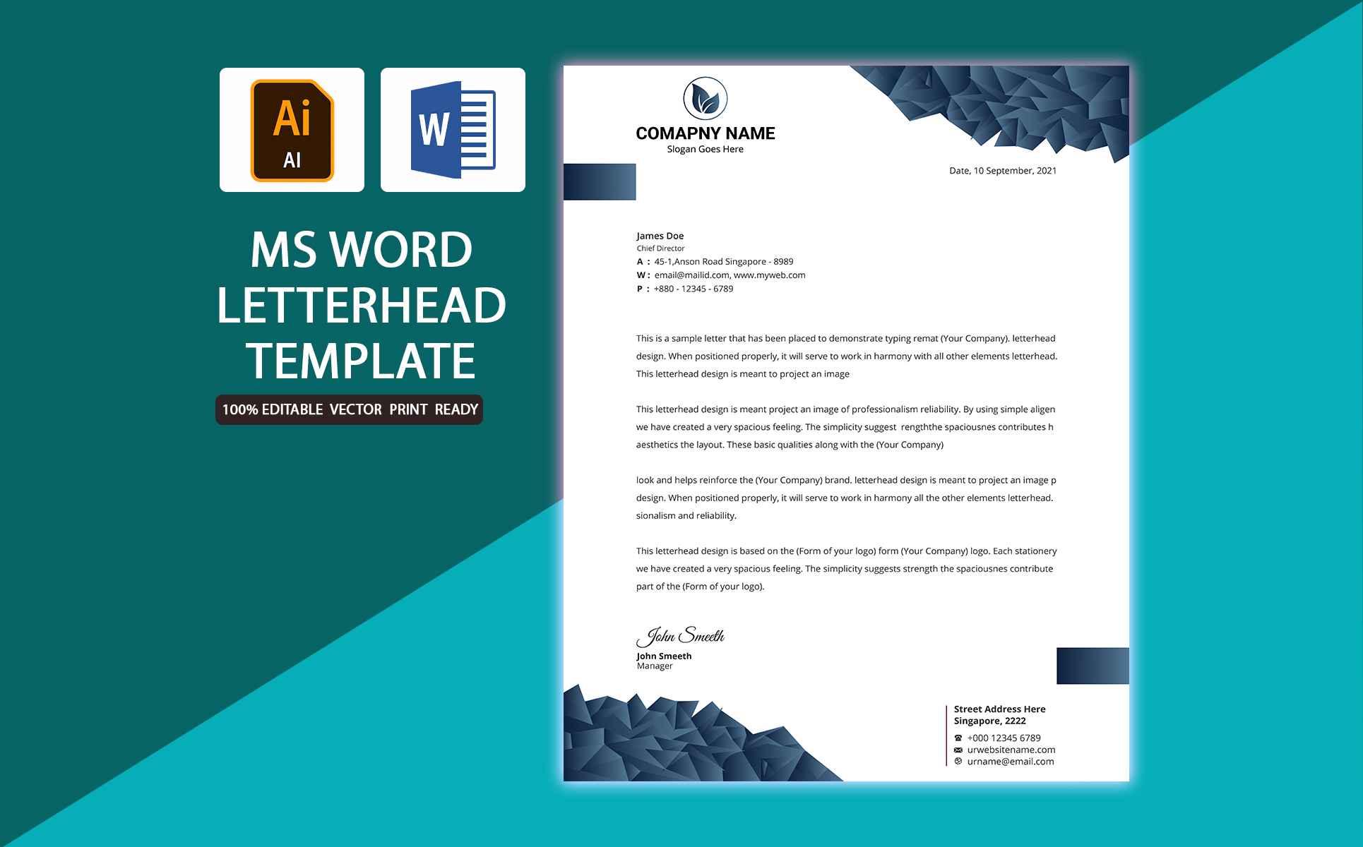 Download Фирменный стиль "Multipurpose Letterhead Bundle - Corporate Identity Template" / Multipurpose Letterhead Bundle - Corporate Identity Template - Фирменный стиль на тему графика letterhead template bundle corporate identity multipurpose simple creative modern