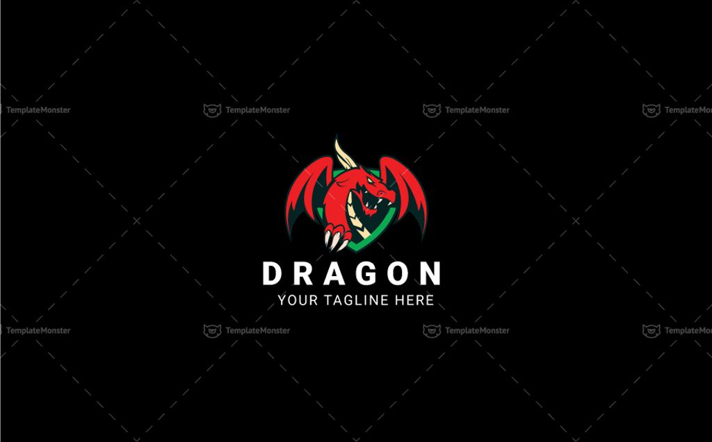 Download Шаблон логотипа "Dragon2 - Logo Template" / Dragon2 - Logo Template - Шаблон логотипа на тему графика ancient clan college dragon egaming esports game titles gamers gaming guild jersey legend medieval mobile games monster myth mythological creature