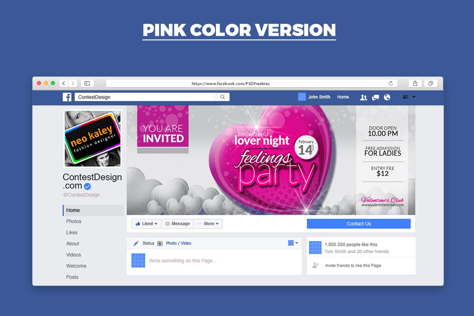 Download Шаблон для соцсетей "Valentine Party Event Night Club Facebook Timeline Cover Social Media Template" / Valentine Party Event Night Club Facebook Timeline Cover Social Media Template - Шаблон для соцсетей на тему графика valentine valentine&amp;acirc;&amp;euro;&amp;trade;s valentines day design feb 14 february 2018 love of lovers 14th party template facebook cover timeline ad banner